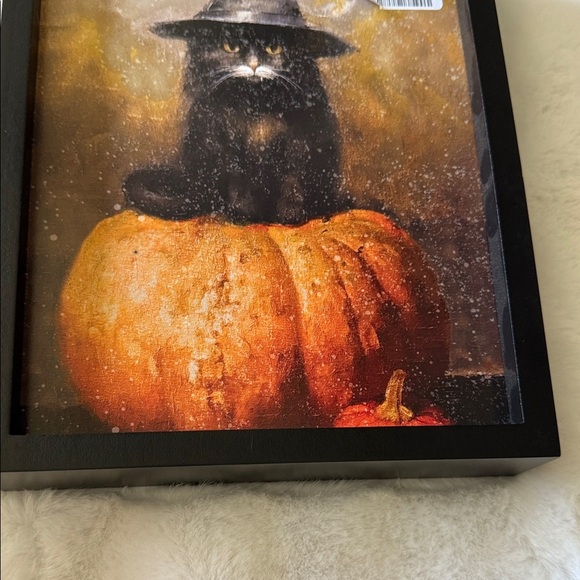 Halloween Cat on Pumpkin Wall Art - Picture 4 of 7
